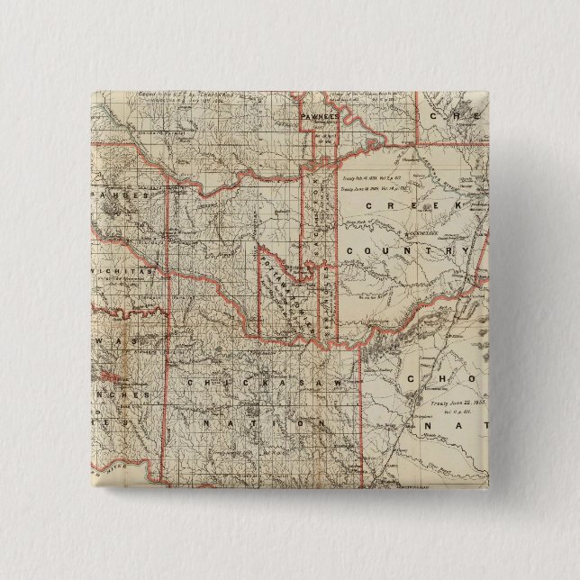 Indian Territory 2 Inch Square Button (Front)