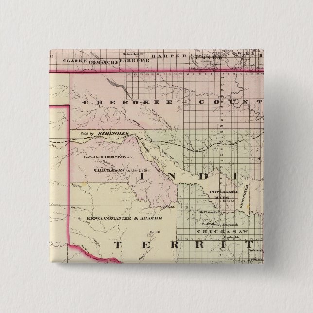 Indian Territory 2 Inch Square Button (Front)