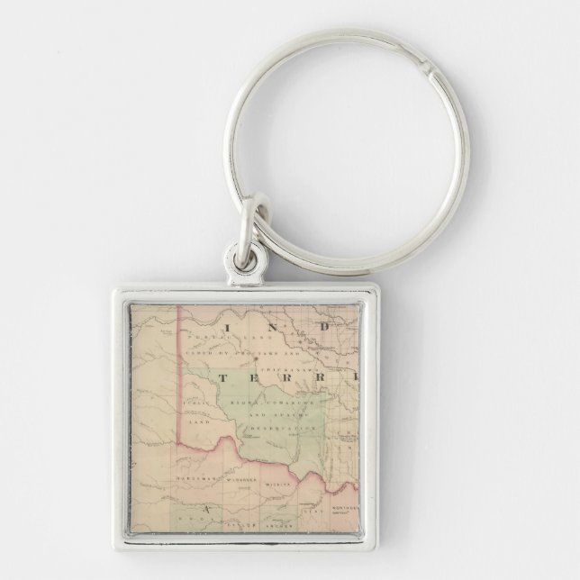 Indian Territory and Texas, North West Portion Keychain (Front)