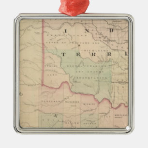 Indian Territory and Texas, North West Portion Metal Ornament