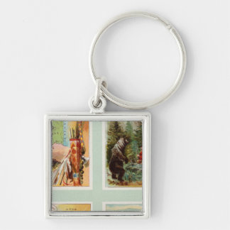 Indian Territory, New Mexico, South Dakota, Texas Keychain