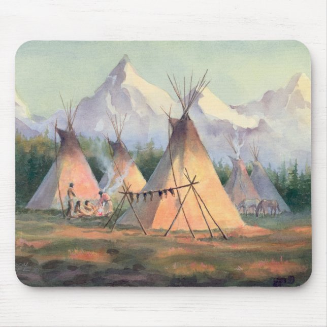 INDIAN TIPI CAMP by SHARON SHARPE Mouse Pad (Front)