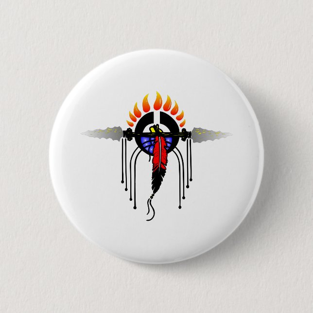 Indian Totem 2 Inch Round Button (Front)