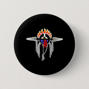Indian Totem Black 2 Inch Round Button