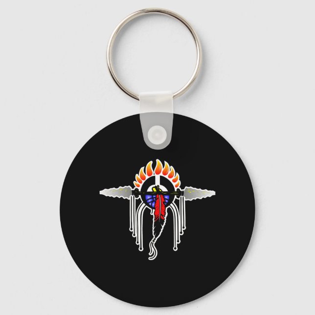 Indian Totem Black Keychain (Front)