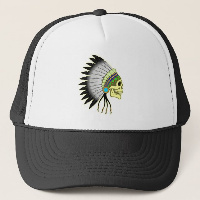 Indian Totenkopf chief skull chief chief chief chi Trucker Hat (Front)