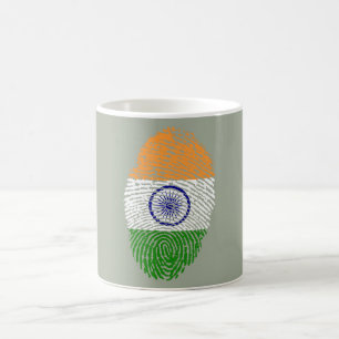 Indian touch fingerprint flag coffee mug