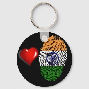 Indian touch fingerprint flag keychain