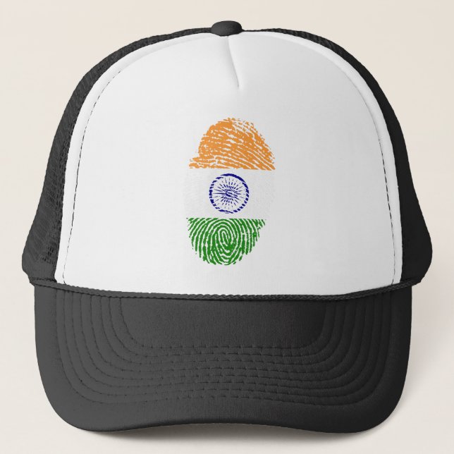 Indian touch fingerprint flag trucker hat (Front)