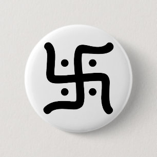 indian traditional hindu swastika symbol religion 2 inch round button