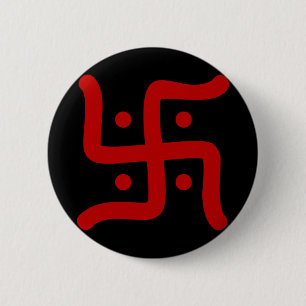 indian traditional hindu swastika symbol religion 2 inch round button