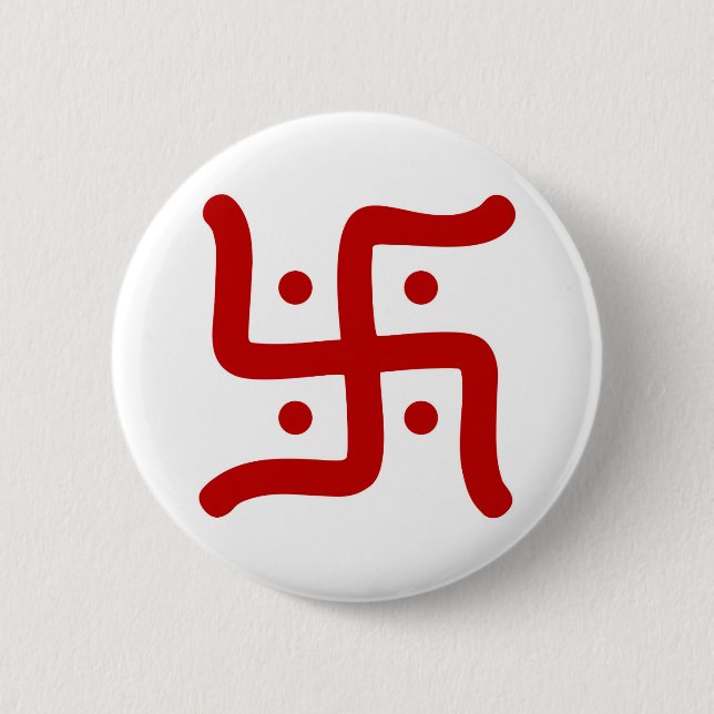 indian traditional hindu swastika symbol religion 2 inch round button (Front)