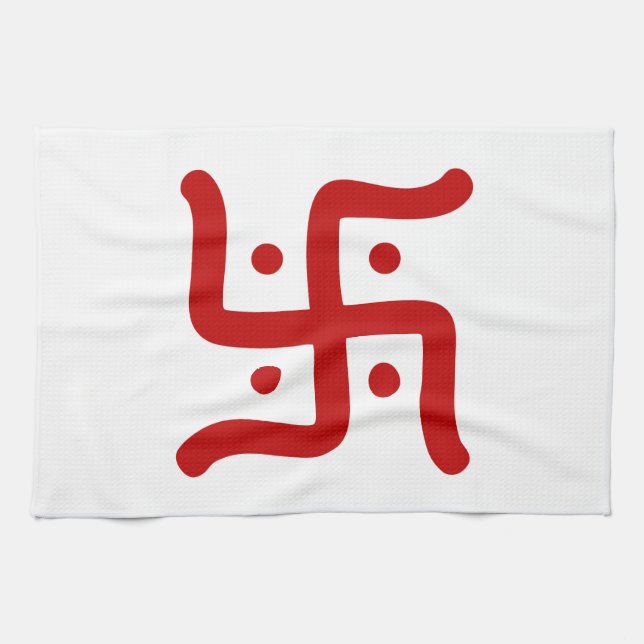 indian traditional hindu swastika symbol religion kitchen towel (Horizontal)