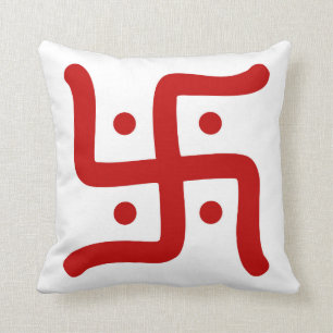 indian traditional hindu swastika symbol religion throw pillow