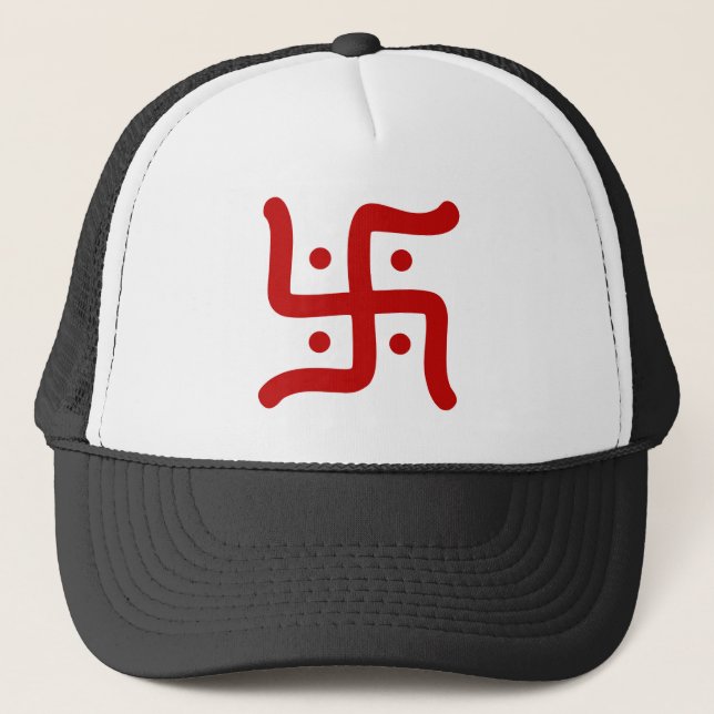 indian traditional hindu swastika symbol religion trucker hat (Front)