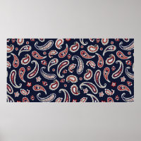 Indian Traditional paisley pattern on navy