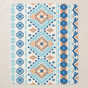 Indian Tribal Rug Ornament Pattern Sherpa Blanket