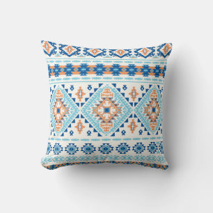 Indian Tribal Rug Ornament Pattern Throw Pillow