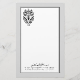 Indian Tribal Wolf   Add Your Name Stationery