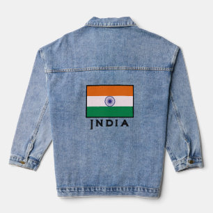 Indian Tricolour Tiranga Flag Denim Jacket
