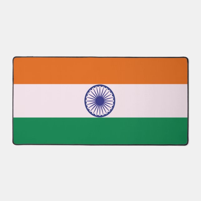 Indian Tricolour Tiranga Flag Desk Mat (Front)