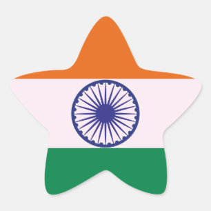 Indian Tricolour Tiranga Star Sticker