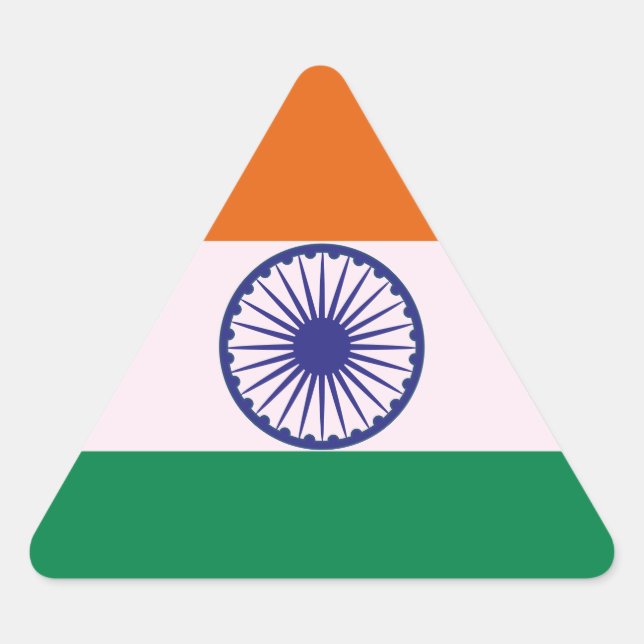 Indian Tricolour Tiranga Triangle Sticker (Front)