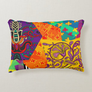 Indian Turkish Festive Patchwork Mandala Accent Pillow