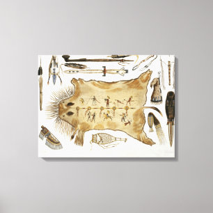 Indian Utensils and Arms, plate 21 from Volume 2 o Canvas Print