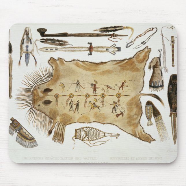 Indian Utensils and Arms, plate 21 from Volume 2 o Mouse Pad (Front)