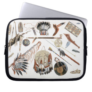 Indian Utensils and Arms, plate 48 from Volume 2 o Laptop Sleeve