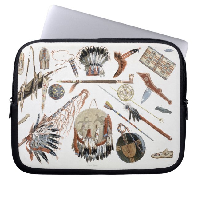 Indian Utensils and Arms, plate 48 from Volume 2 o Laptop Sleeve (Front)