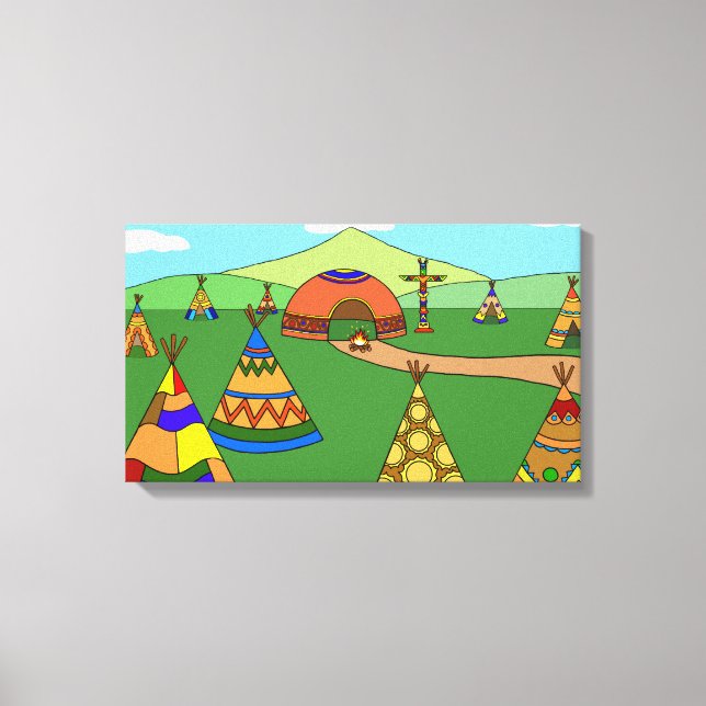 Indian Village Canvas Print (Front)