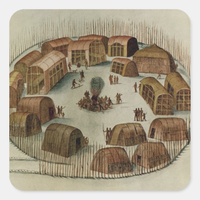 Indian Village of Pomeiooc Square Sticker (Front)