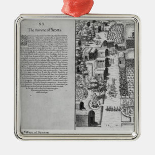 Indian Village of Secoton Metal Ornament