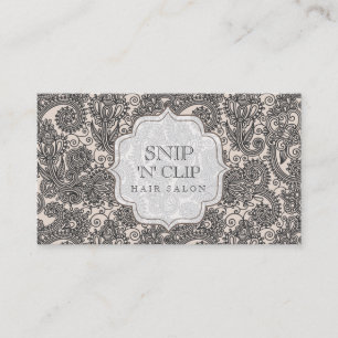 Indian Vintage Paisley Hair Stylist Salon Appointment Card