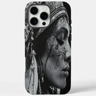 Indian warrior girl adorned in traditional art iPhone 16 pro max case