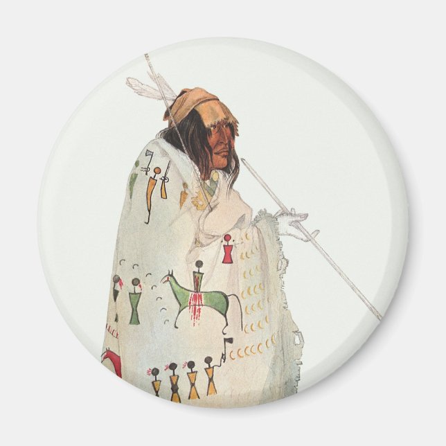 Indian Warrior with Pipe Portrait by Karl Bodmer Magnet (Front)