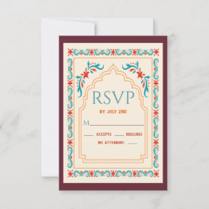 Indian Wedding Bridal RSVP Card