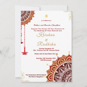 Indian wedding ethnic luxury Hindu invitation