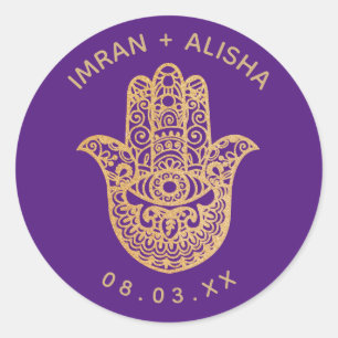 Indian Wedding Gold hamsa Henna Enveloppe Seal