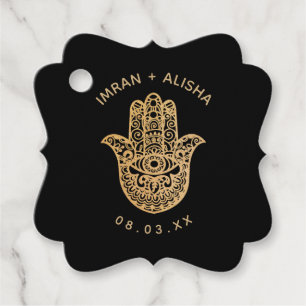 Indian Wedding Gold hamsa Henna Enveloppe Seal Fav Favour Tags