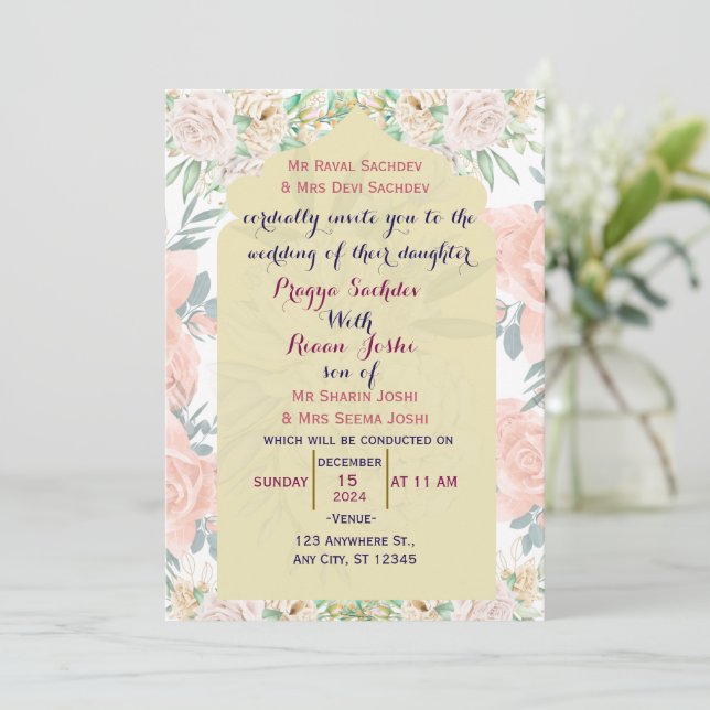 Indian Wedding Invitation (Standing Front)