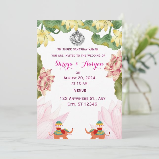 Indian Wedding Invitation (Standing Front)