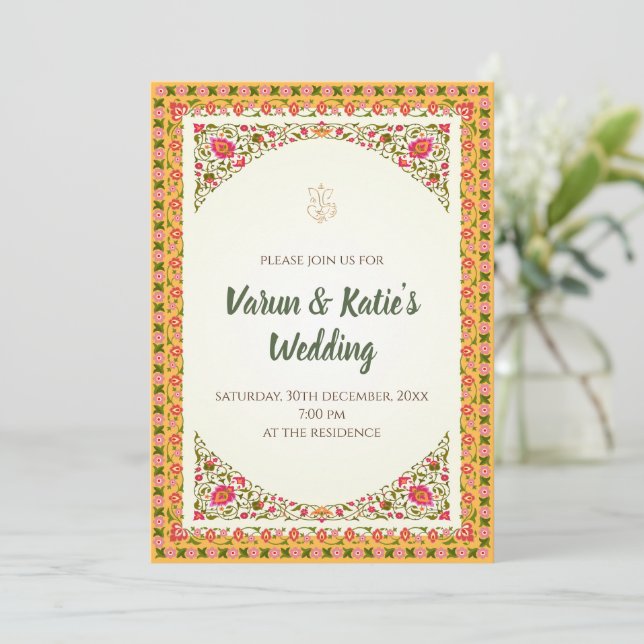 Indian Wedding invitation Digital Hindu invitation (Standing Front)