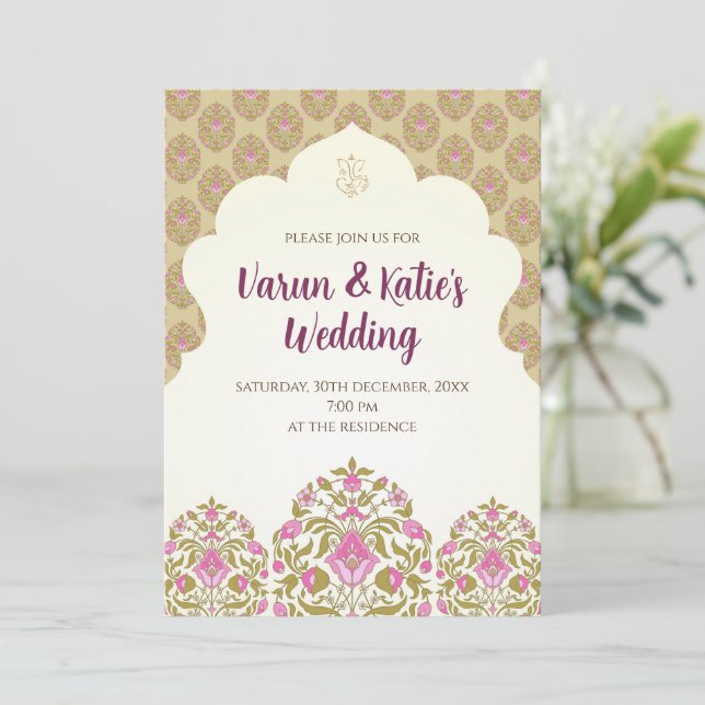 Indian Wedding invitation Digital Hindu wedding (Standing Front)