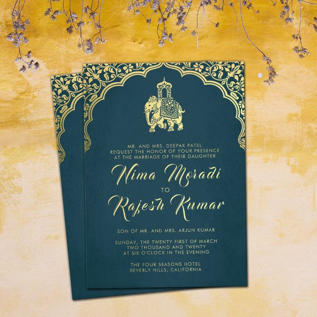Indian Wedding Invitation Red Gold Ganesha  (Creator Uploaded)