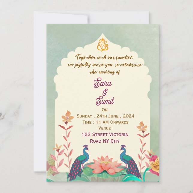 Indian Wedding Invitations  (Front)