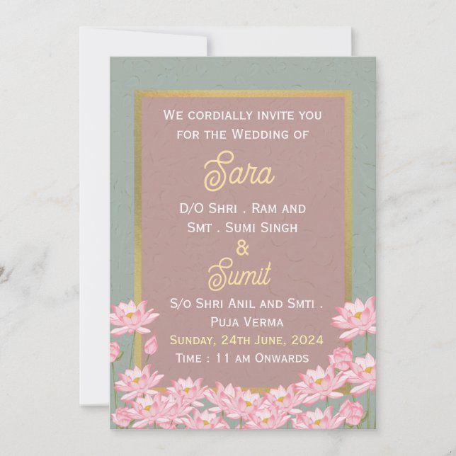 Indian Wedding Invitations  (Front)