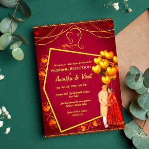 Indian Wedding Reception  Invitation